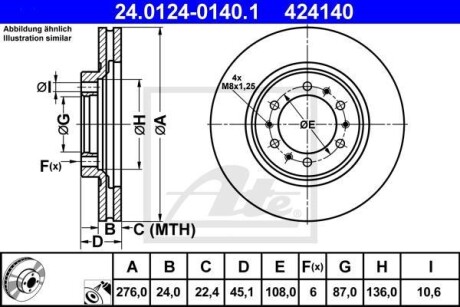 Гальмівний диск ATE 24.0124-0140.1