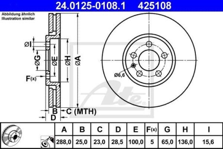 Гальмівний диск ATE 24.0125-0108.1