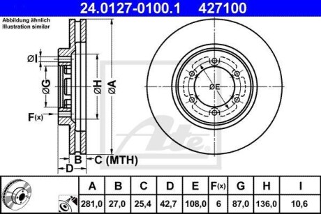 Гальмівний диск ATE 24012701001