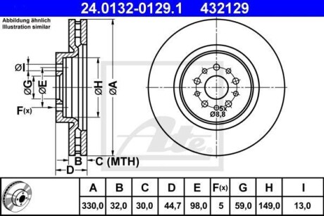 Гальмівний диск ATE 24.0132-0129.1