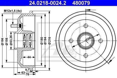 Тормозной барабан ATE 24.0218-0024.2