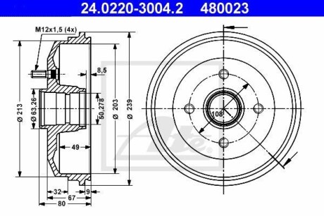 Тормозной барабан ATE 24.0220-3004.2