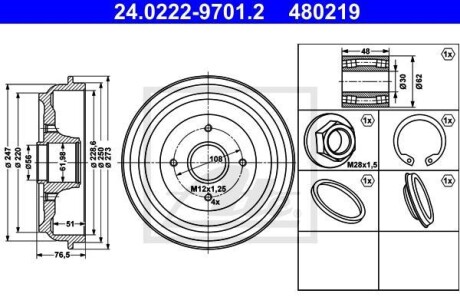 Brake Drum ATE 24022297012