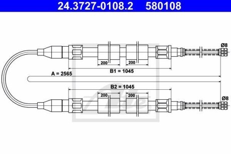 Трос ручного гальма ATE 24372701082