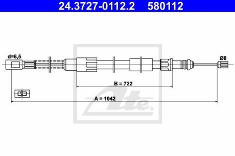 Гальмівний трос ATE 24.3727-0112.2