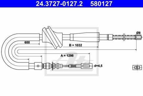 Гальмівний трос ATE 24.3727-0127.2