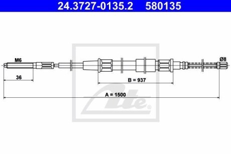 Трос ручного гальма ATE 24.3727-0135.2