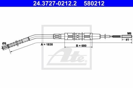 Трос гальма стоянки ATE 24.3727-0212.2