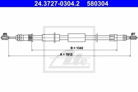 Трос, стояночная тормозная система ATE 24.3727-0304.2