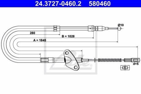 Трос гальма стоянки ATE 24.3727-0460.2