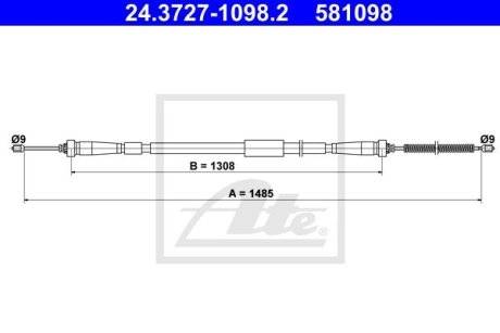 Hand brake cable ATE 24372710982