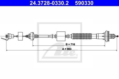 Трос, управление сцеплением ATE 24372803302