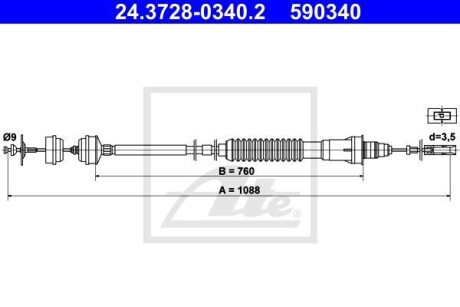 Трос, управление сцеплением ATE 24372803402