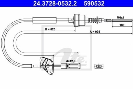 Трос, управление сцеплением ATE 24372805322