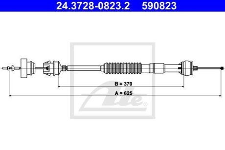 Трос, управление сцеплением ATE 24.3728-0823.2