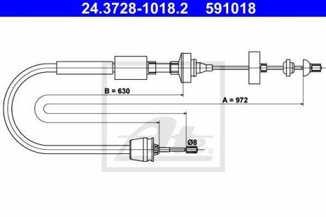 Трос, управление сцеплением ATE 24.3728-1018.2