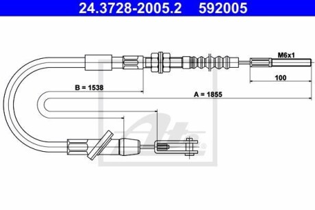 Трос, управление сцеплением ATE 24.3728-2005.2