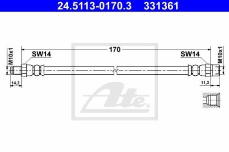 Przewвd hamul. 83.6104-0170.3 ATE 24511301703