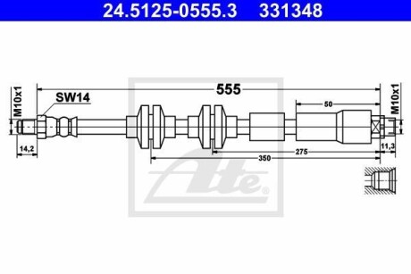 Тормозной шланг ATE 24512505553 (фото 1)