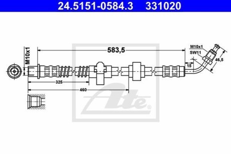 Тормозной шланг ATE 24515105843 (фото 1)