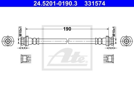 PRZEWУD HAM 24.5201-0190.3 RENAULT KOLEOS I 2.0DCI 4X4 08- ATE 24520101903