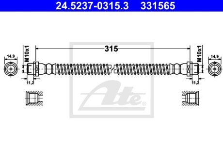 PRZEWУD HAM 24.5237-0315.3 VW AMAROK 2.0TSI 10-, 2.0TDI 10- TYЈ ATE 24523703153 (фото 1)