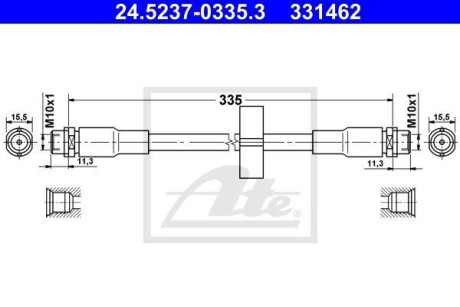 Шланг гальмівний AUDI ALLROAD 00- ATE 24523703353