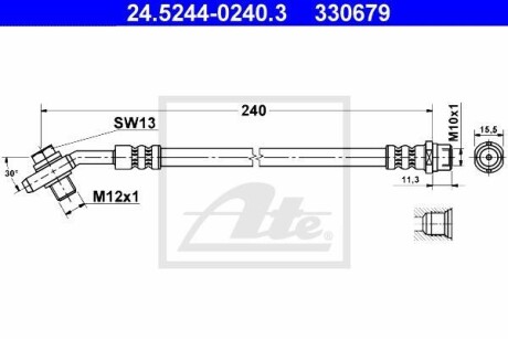 Шланг гальмівний ATE 24524402403