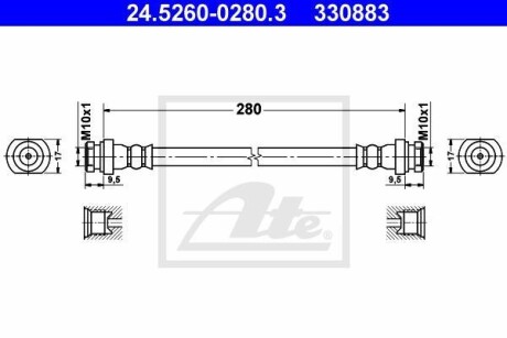 Тормозной шланг ATE 24.5260-0280.3