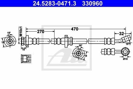 Тормозной шланг ATE 24.5283-0471.3