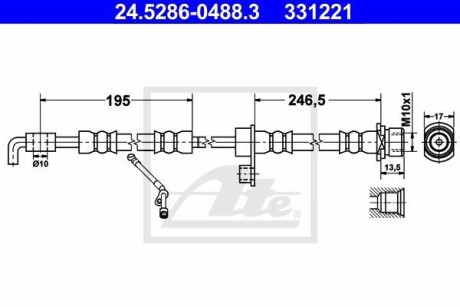 Шланг гальмівний ATE 24528604883