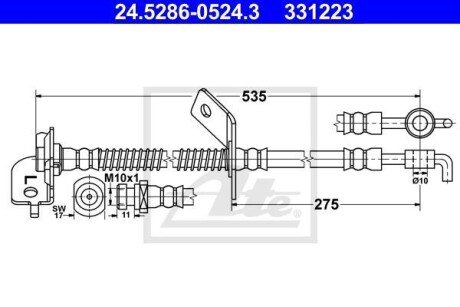 Шланг гальмівний ATE 24528605243