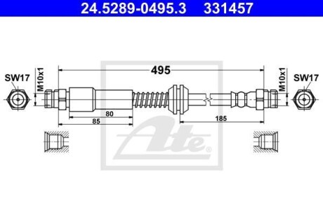 PRZEWУD HAM 24.5289-0495.3 VW CADDY III 1.2TSI 10-, 1.4 06-10, 1.6TDI 10- TYЈ ATE 24528904953