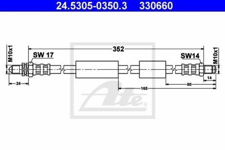 Bremsschlauch ATE 24.5305-0350.3