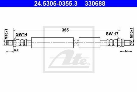 Тормозной шланг ATE 24.5305-0355.3