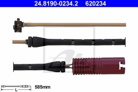 Сигнализатор, износ тормозных колодок ATE 24819002342