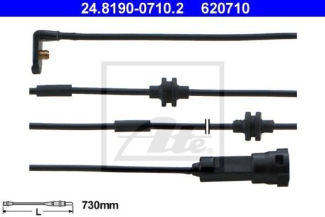 Сигнализатор, износ тормозных колодок ATE 24819007102 (фото 1)