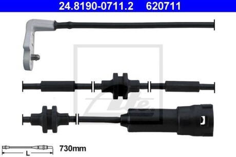 (2шт.на маш.)Датчик гальм.колодок перед. Opel Omega B ATE 24819007112