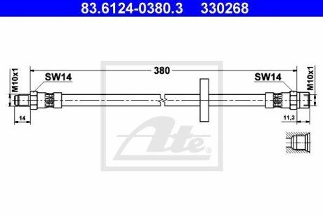 Тормозной шланг ATE 83.6124-0380.3