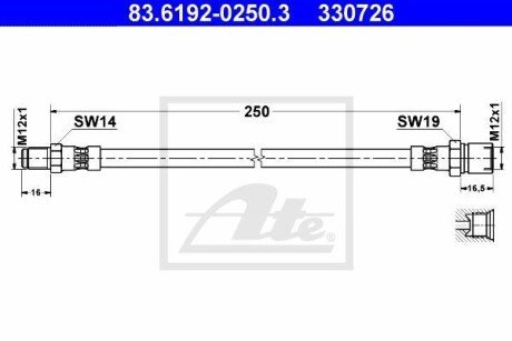 Тормозной шланг ATE 83.6192-0250.3