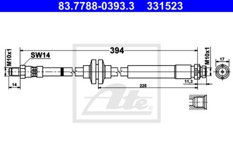 Шланг гальмівний ATE 83778803933