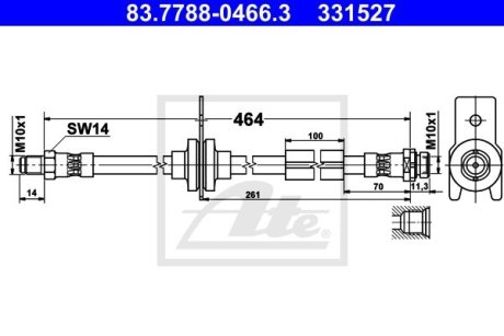 PRZEWУD HAM 83.7788-0466.3 FORD KUGA II 1.5 ECOBOOST 16- TYЈ ATE 83778804663