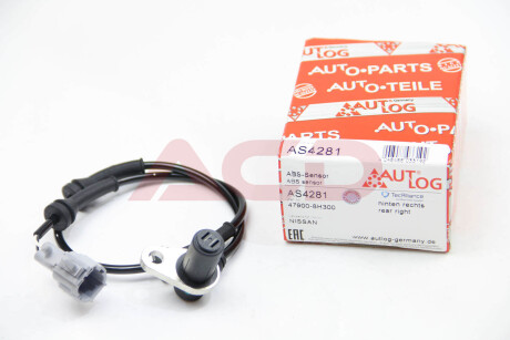 Датчик ABS NISSAN X-TRAIL (T30) 01-13 зад. Пр AUTLOG AS4281