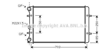 Радіатор, охолодження двигуна AVA QUALITY COOLING AVA COOLING AI2155