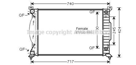 Радіатор, охолодження двигуна AVA QUALITY COOLING AVA COOLING AI2202