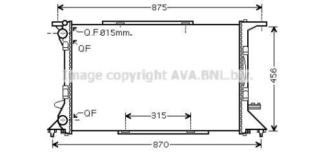 Радиатор охлаждения двигателя Audi A4 1,8i 2,0i 2,0d 08>, A6 Q5 AVA AVA COOLING AI2306 (фото 1)