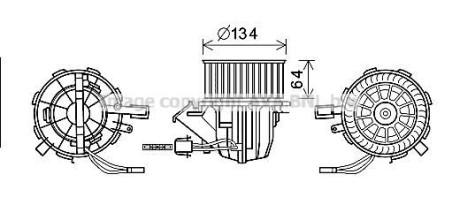 Вентилятор отопителя салона Audi A4 08>15, A5 09>12/11, Q5 08>12/12 AVA AVA COOLING AI8391