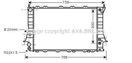 Радіатор, охолодження двигуна AVA QUALITY COOLING AVA COOLING AIA2078