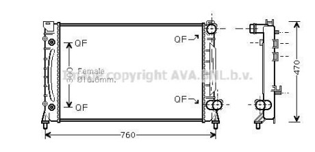 Радіатор, охолодження двигуна AVA QUALITY COOLING AVA COOLING AIA2158