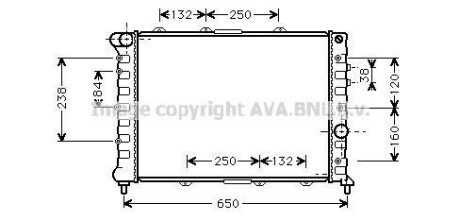 Радіатор, охолодження двигуна AVA QUALITY COOLING AVA COOLING AL2057 (фото 1)